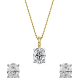 Emori 14KT Gold Diamond-Studded Pendant & Earring-picture-13