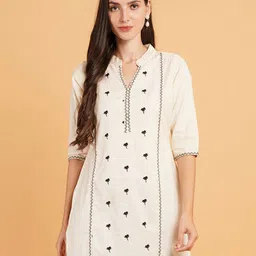 Ethic Glance Ethnic Motifs Embroidered V-Neck Gotta Patti Khadi Gotta Patti Kurti-picture-32