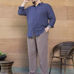 Instafab Plus Size Parallel-Check Tactile Comfort Casual Shirt image 2