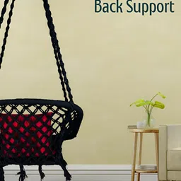 Swingzy Black Hammock Hanging Swing With Cushion image 2