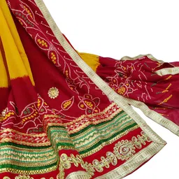 Ranisatiya creation Bandhani Printed Gotta Patti Dupatta image 5