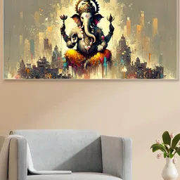 nestroots White & Cream-Coloured Ganesha Wall Paintings-image-20