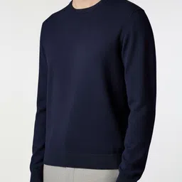 DELAN Men Textured Round Neck Woollen Pullover Sweaters image 3