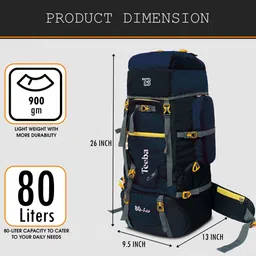 zikki Waterproof Trekking Hiking Camping Outdoor Camp Luggage Bag Tour Travel Backpack Rucksack - 80 L image 5