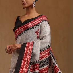 Soch Warli Printed Saree With Blouse Piece image 5