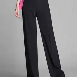 BAESD Women Relaxed Straight Leg High-Rise Trousers-image-77