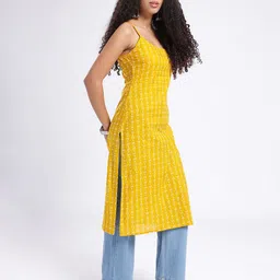 fusion by glitchez Striped Sleeveless Kurta image 2