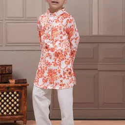Cutiekins Boys Floral Printed Regular Kurta with Pyjamas image 5