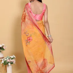 GOHILL ENTERPRISE Floral Pure Linen Saree image 4