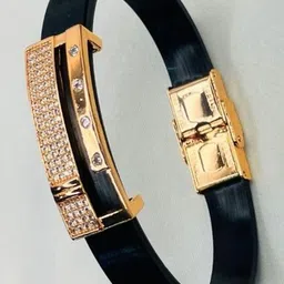 RKB Sales Men American Diamond Rose Gold-Plated Bracelet-image-56