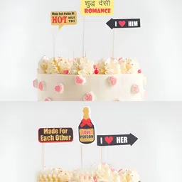 Kuber Industries 30-Pcs Pink Cardboard Cupcake Toppers image 4