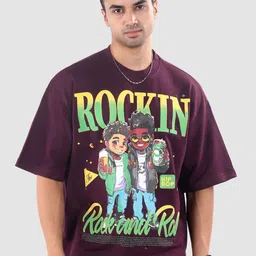 Beyoung Rock and Roll HD Printed Oversized Cotton T-shirt-picture-28