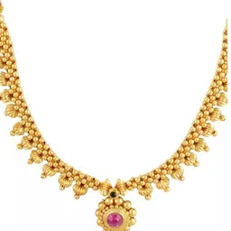 DIVASTRI 1gm Gold-Plated Cubic Zirconia Studded & Beaded Jewellery Set image 3