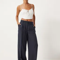 Happiness istanbul Women SolidParallel Trousers-image-96
