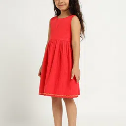 Somersault Girls Cotton Layered Fit & Flare Dress & Shrug Set image 4