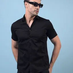 Crimsoune Club Classic Spread Collar Cotton Opaque Slim Fit Casual Shirt-picture-40