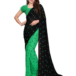 Moda Rapido Polka Dots Printed Half and Half Saree image 1