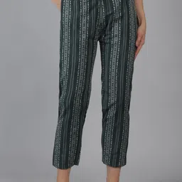 CORSICA Women Tailored Striped Mid-Rise Loose Fit Trousers-image-45