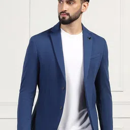 Blackberrys Textured Single-Breasted Super Slim-Fit Notched Lapel Formal Blazer-picture-41