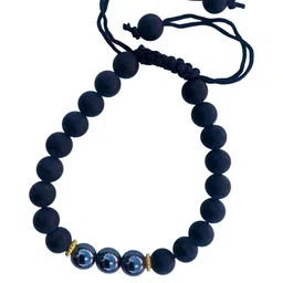 Apnisanskriti Unisex Black Onyx Matt Hematite Stone Bracelet image 5