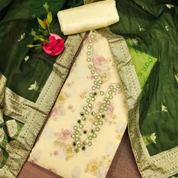 SAINOOR Embellished Semi-Stitched Dress Material-picture-29