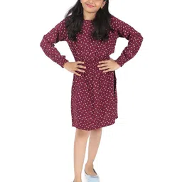 YOUNG BIRDS Girls Floral Printed Round Neck A-Line Dress-image-65