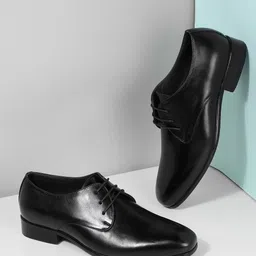 Mochi Men Round Toe Leather Lace-Ups Formal Derbys-image-54