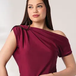 Globus One Shoulder Extended Sleeve Party Top-picture-19