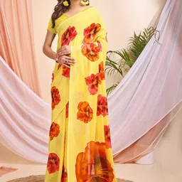 Leelavati Floral Pure Chiffon Designer Saree-picture-21