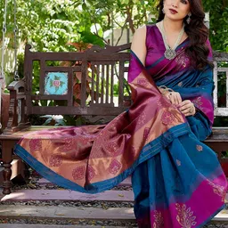 Lookmark Ethnic Motifs Zari Silk Cotton Banarasi Saree image 2