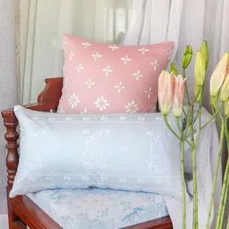 ZEBA White Set of 2 Embroidered Square Cushion Covers-picture-18