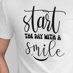 Seekbuylove Men Start Day With Smile Printed Bio Finish Cotton T-shirt image 4
