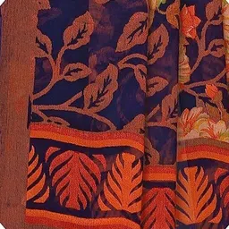 GHAN SALS Floral Printed Brasso Mysore Silk Saree with Unstitched Blouse Piece image 2