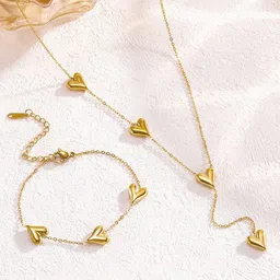 Jewels Galaxy Gold-Plated Anti Tarnish Jewellery Set-image-35