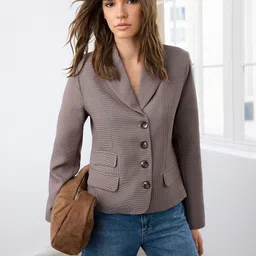 Trendyol Textured Notched Lapel Single Breasted Blazer-picture-15
