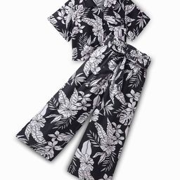 CrayonFlakes Girls Printed Short Sleeves Shirt With Palazzo-picture-5