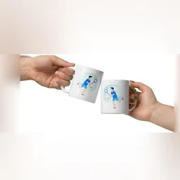 Mr UVD White & Green Graphic Printed Ceramic Matte Mug 350 ml image 2