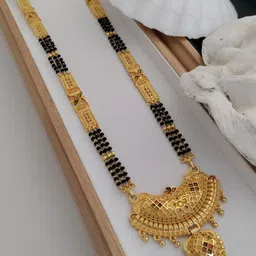 MADHURAM FASHION Gold-Plated Brass Artificial Stones and Beads Mangalsutra-picture-28