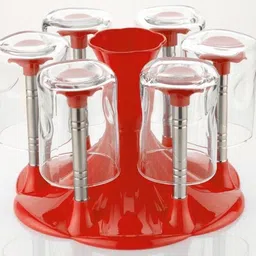veditm Stylish Glass and Spoon Organiser for Glasses and Cutlery Glass Stand Holder Made Virgin Plastic Plastic Glass Holder-picture-12