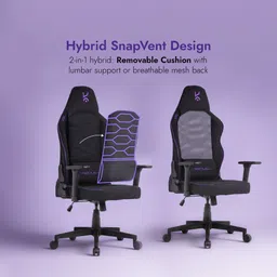 kreo Noctus Hybrid Mesh Gaming Chair Ergonomic 3D Armrests, 180° Recline Gaming Chair image 4