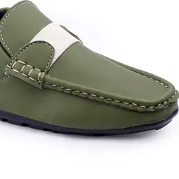 woakers Men’s Stylish Olive Green Synthetic Loafers Loafers For Men image 4