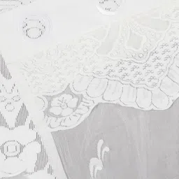 Kuber Industries White 6 Pieces Self Design Cotton Window Curtains image 5