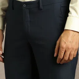 Louis Philippe Men Textured Slim Fit Formal Trousers image 2