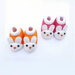 LMN CHILD CARE Pack of 2 Unisex Kids Cotton Booties-picture-12