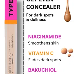 TYPE BEAUTY INC Get Even Liquid Concealer With Niacinamide & Vitamin C - Mocha 50 image 2