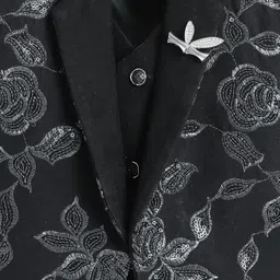 Sangria Boys Sequined Single-Breasted Three-Piece Suit With Bow image 5