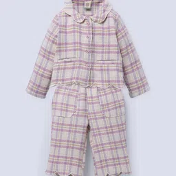 Ed-a-Mamma Infant Girls Checked Pure Cotton Shirt With Trousers-picture-19