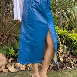 TANDUL Leather Midi-Length Pencil Skirts image 3