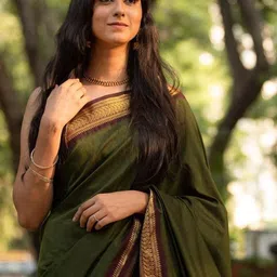 KSALIYA Green Silk Blend Sarees image 3
