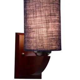 Devansh Blue Wood Traditional Abstract Shaped Shaped Wall Lamp image 3
